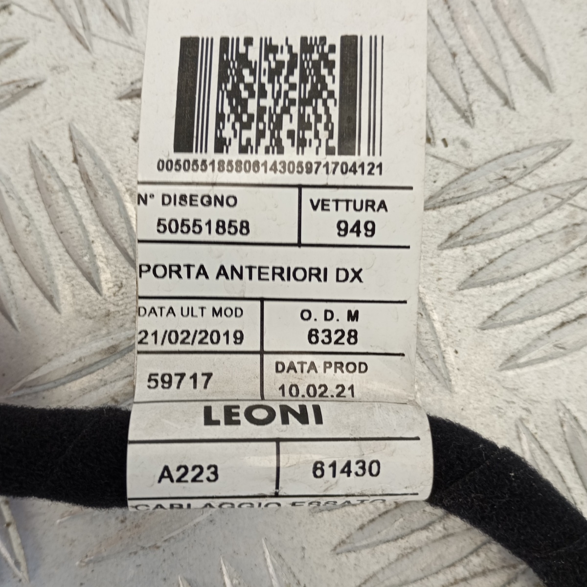 Cablaggio porta DX Stelvio (949)2.2 JTDM Q4 2021 OEM 50551858 Leoni - immagine 3