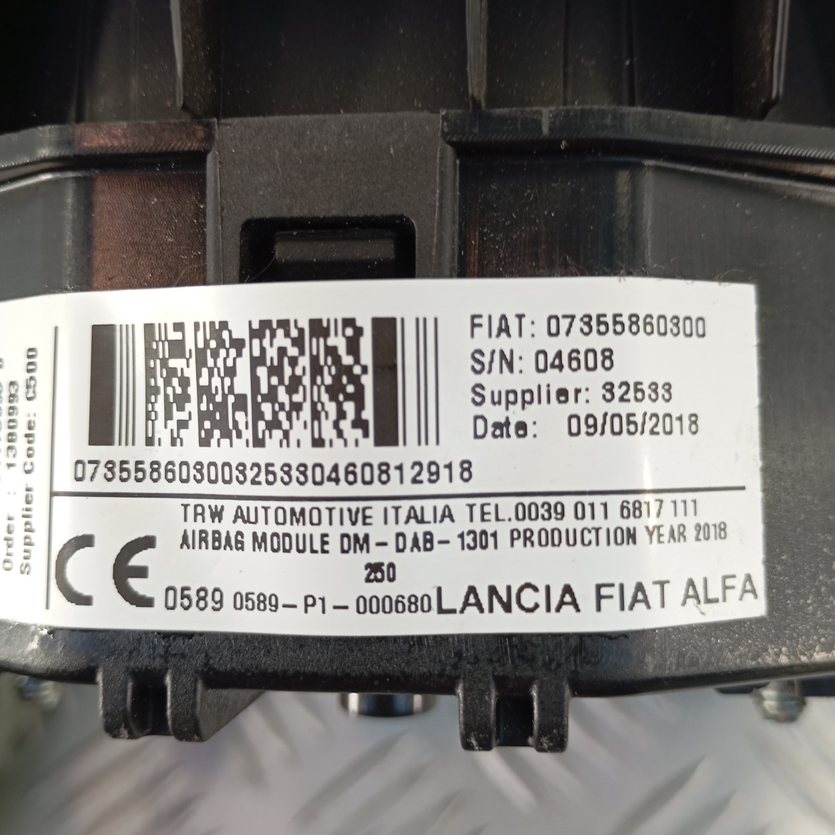 Airbag Volante Citroën Jumper 2014-2023 Airbag Centrale Conducente OEM 34173895 B TRW - immagine 4