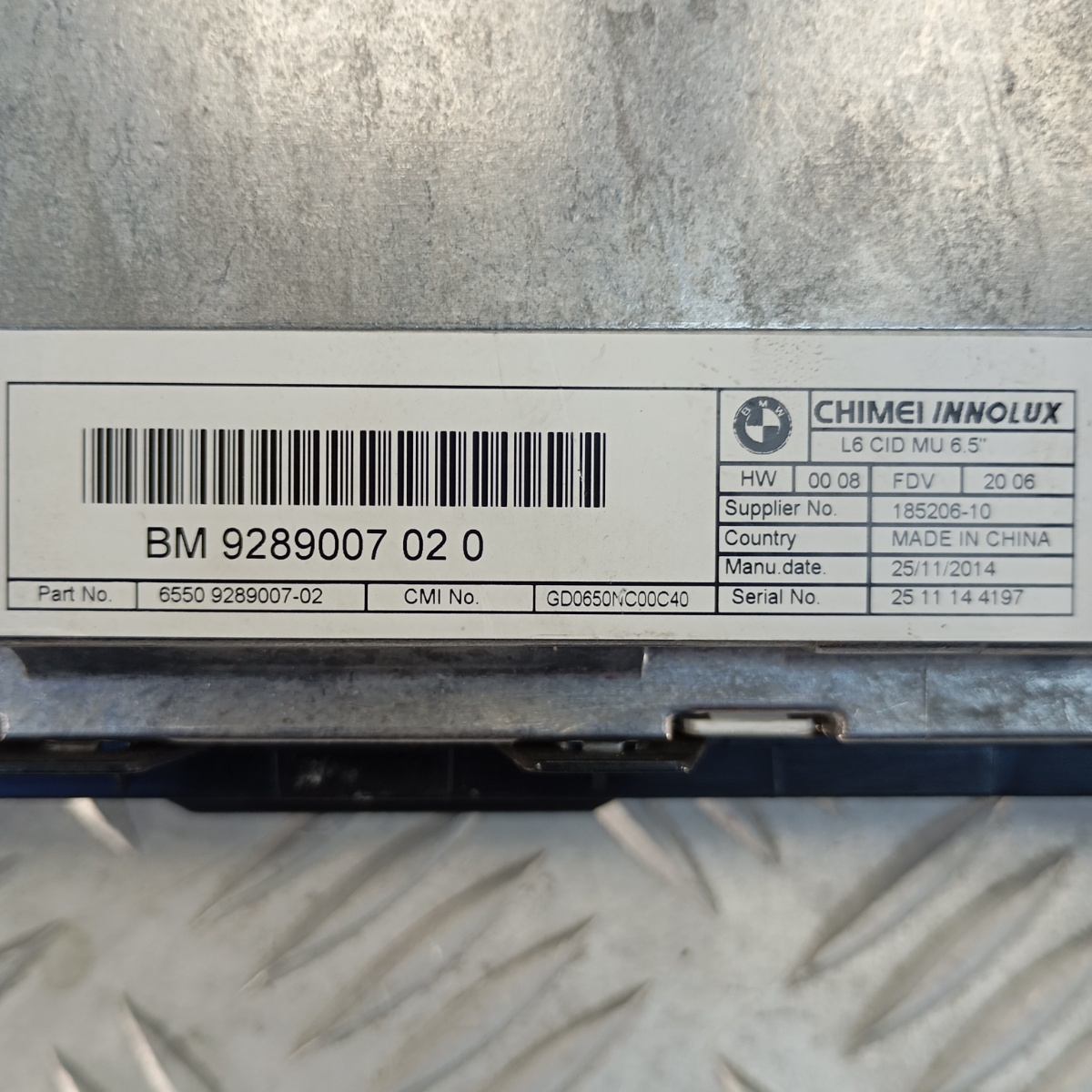 Display Infotainment 6.5" BMW Serie 5 F10 F11 2010–2016 9289007-02 - immagine 3