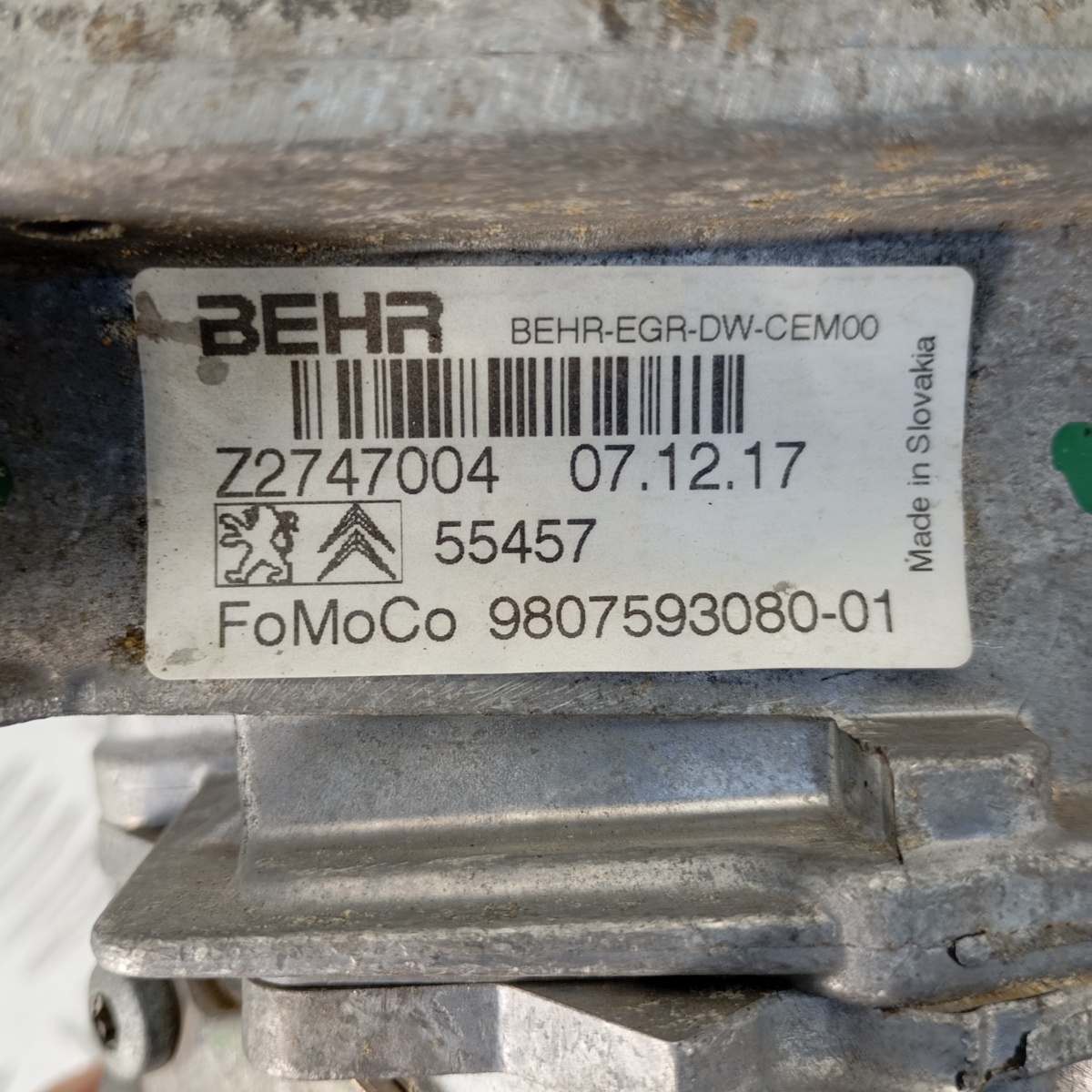 Valvola EGR Citroën DS5 SpaceTourer Jumper 2.0 HDi 2015–2021 OEM 9807593080 - immagine 6