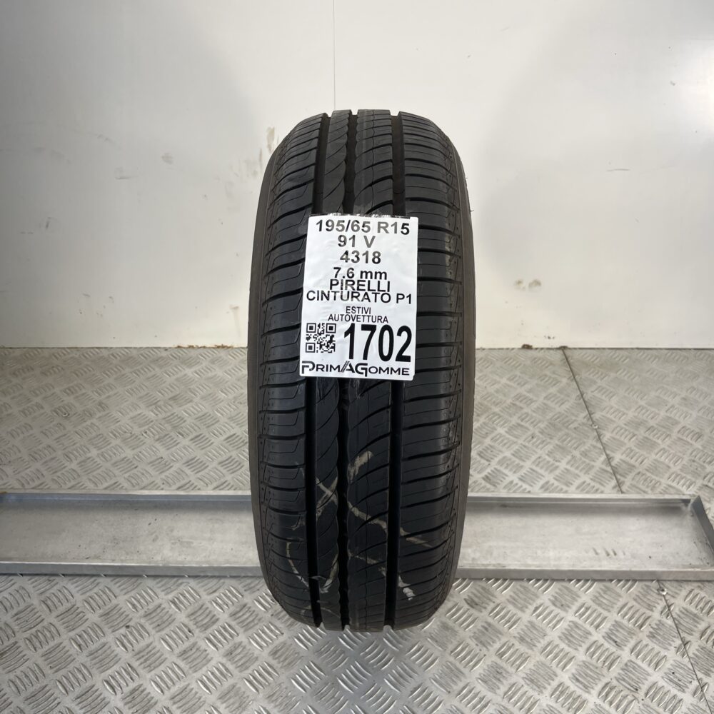 Pneumatico Usato 195 65 R15 91V Pirelli Cinturato P1 100% Estivo - immagine 8