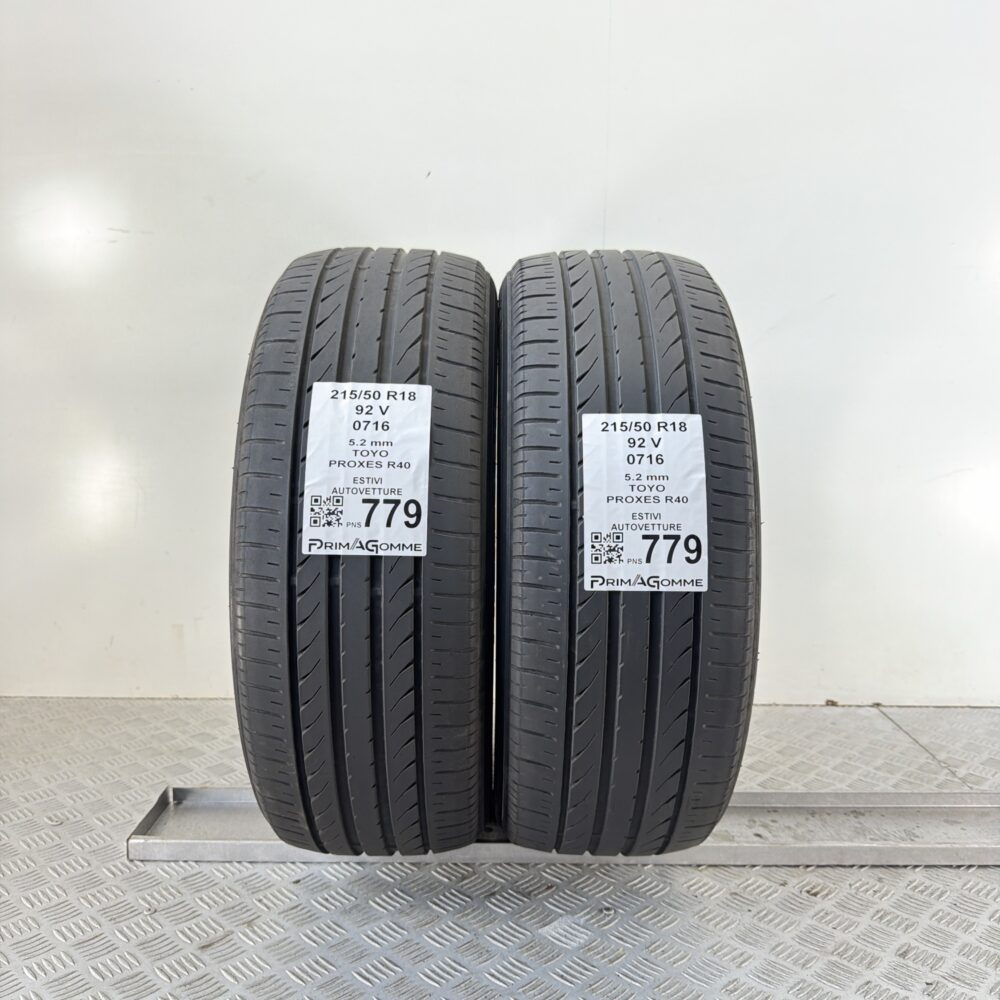 Pneumatici Usati 215 50 R18 92V Toyo Proxes R40 74% Estive