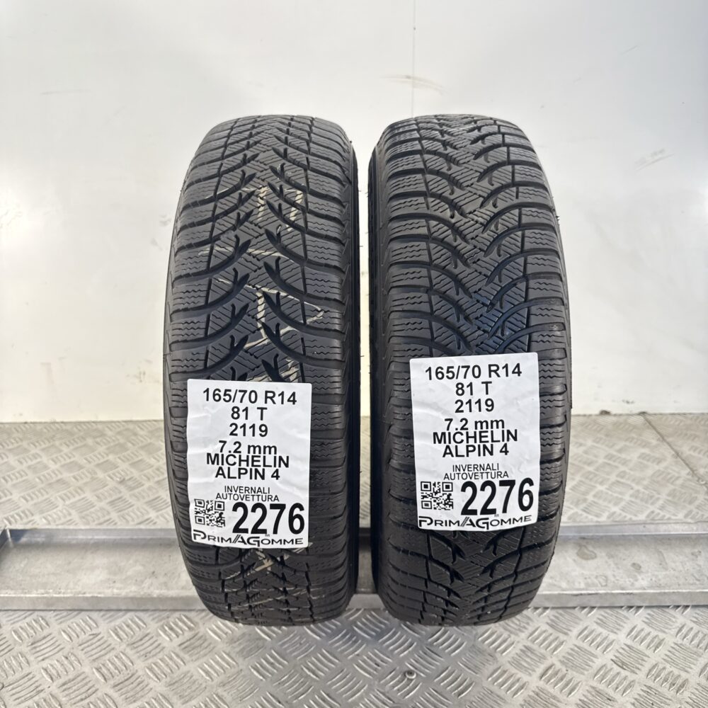 Gomme Usate 165 70 R14 81T Michelin Alpin 4 100% Invernali