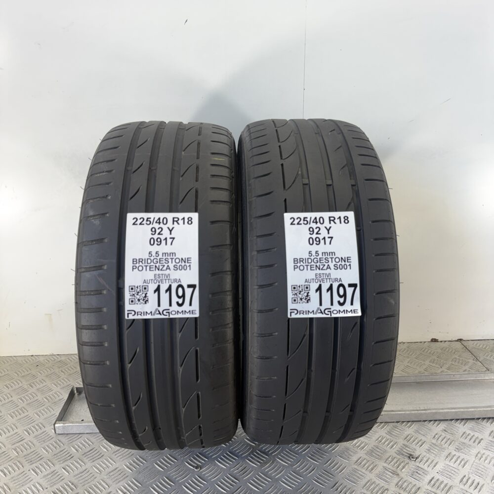 Gomme Usate 225 40 R18 92Y Bridgestone Potenza S001 78% Estive