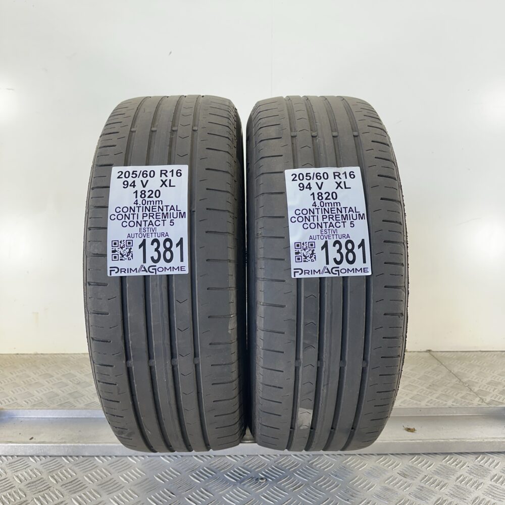 Gomme Usate 205 60 R16 94V XL Continental Conti Premium Contact 5 Estive