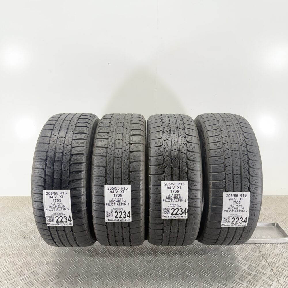 Gomme Usate 205 55 R16 XL 94V Michelin Pilot Alpin 2 Invernali