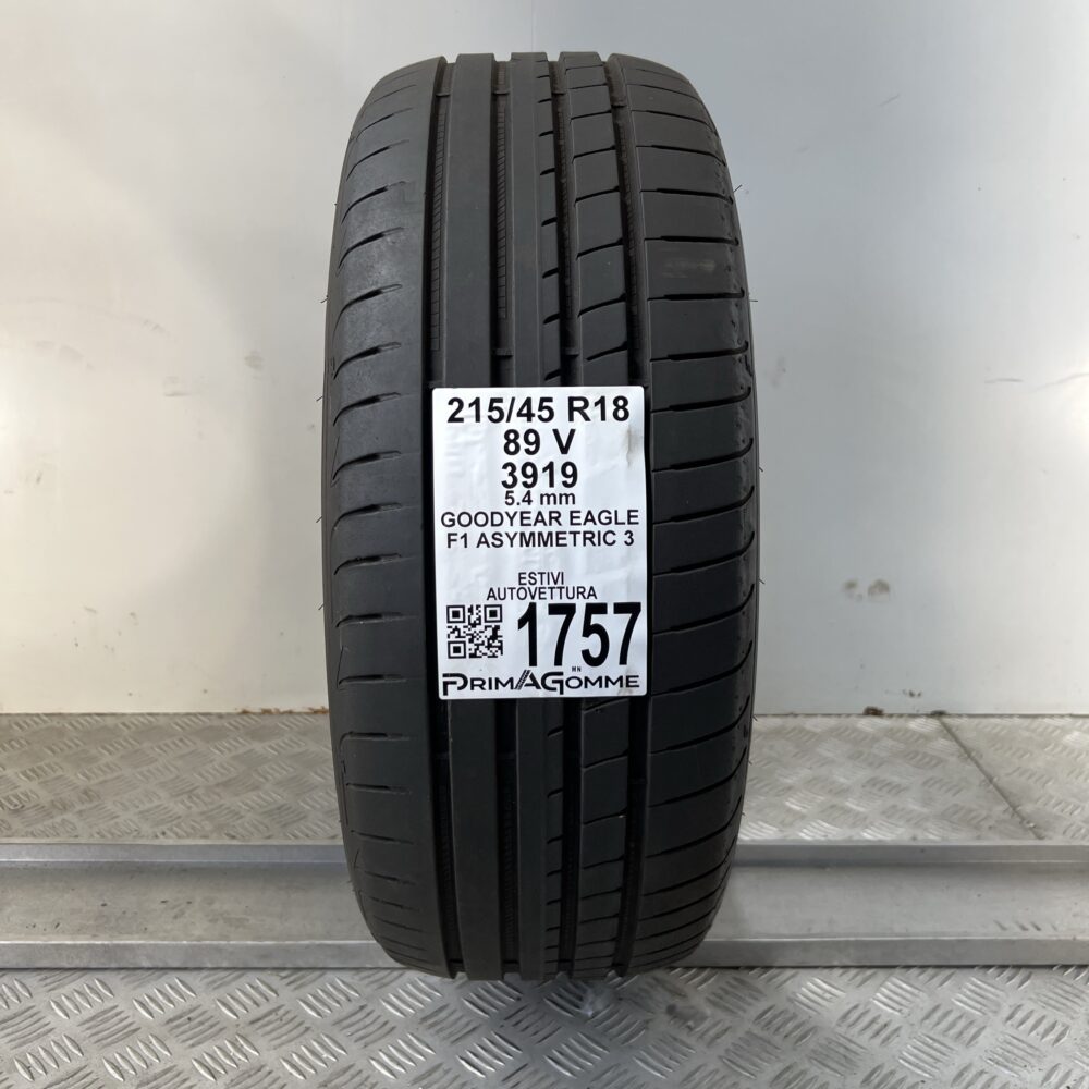 Pneumatico Usato 215 45 R18 89V Goodyear Eagle F1 Asymmetric 3 77% Estivo