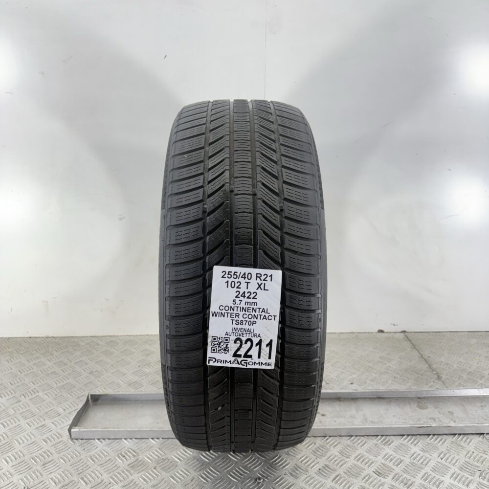 Gomma Usata 255 40 R21 XL 102T Continental Winter Contact TS870P 81% Invernale