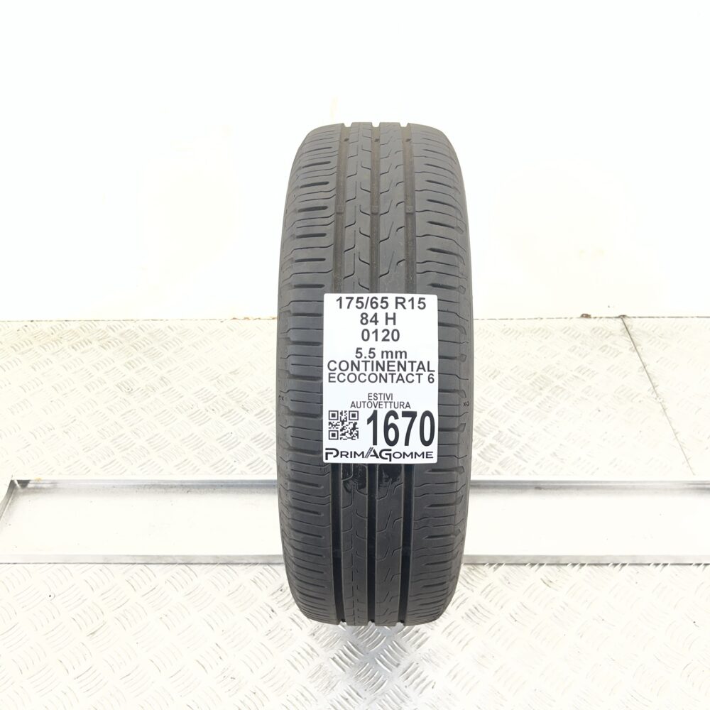 Pneumatico Usato 175 65 R15 84H Continental Ecocontact 6 78% Estivo