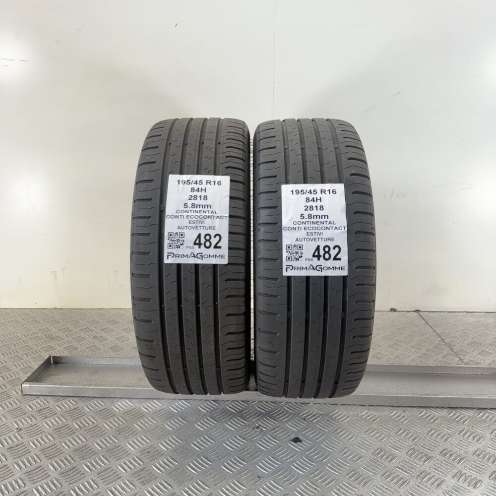 Pneumatici Usati 195 45 R16 84H Continental Conti Ecocontact 83% Estive