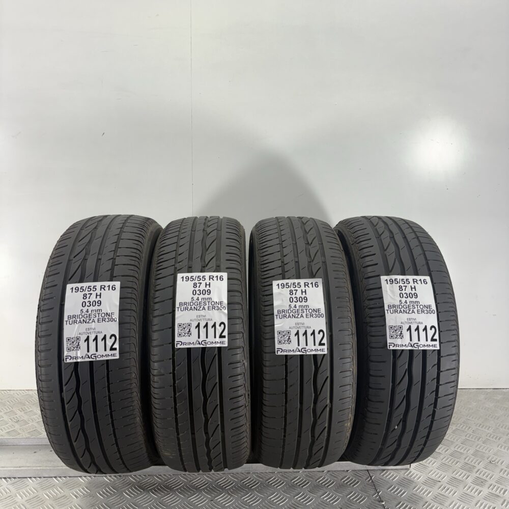 Gomme Usate 195 55 R16 87H Bridgestone Turanza ER300 77% Estive