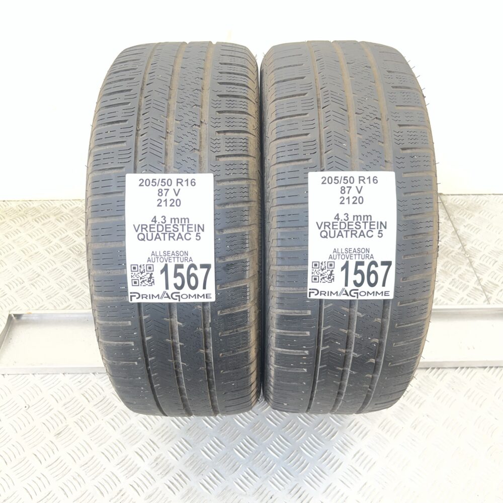 Gomme Usate 205 50 R16 87V Vredestein Quatrac 5 Estive