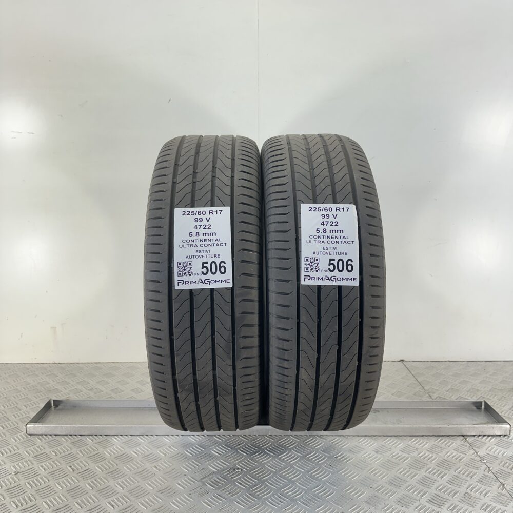Pneumatici Usati 225 60 R17 99V Continental Ultra Contact 82% Estive