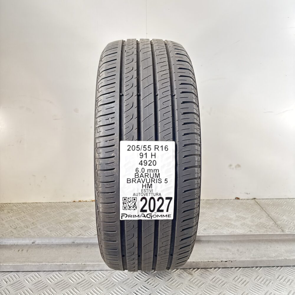 Pneumatico Usato 205 55 R16 91H BARUM Bravuris 5 HM 86% Estivo