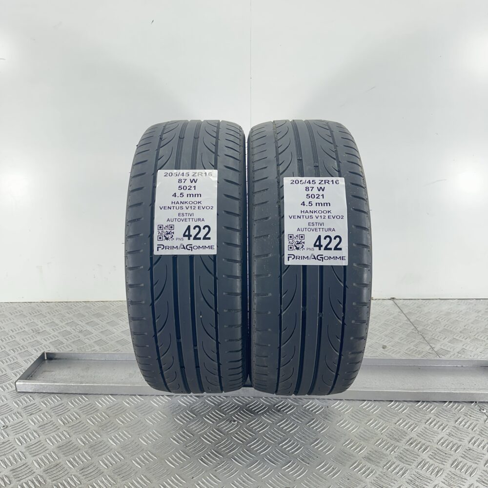 Pneumatici Usati 205 45 R16 87W Hankook Ventus V12 Evo2 Estive