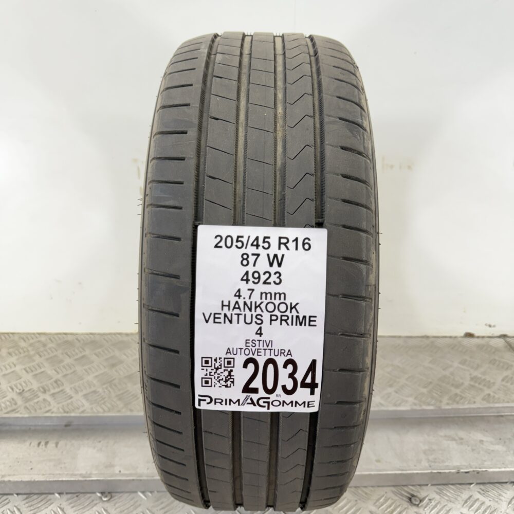 Pneumatico Usato 205 45 R16 87W Hankook Ventus Prime 4 Estivo