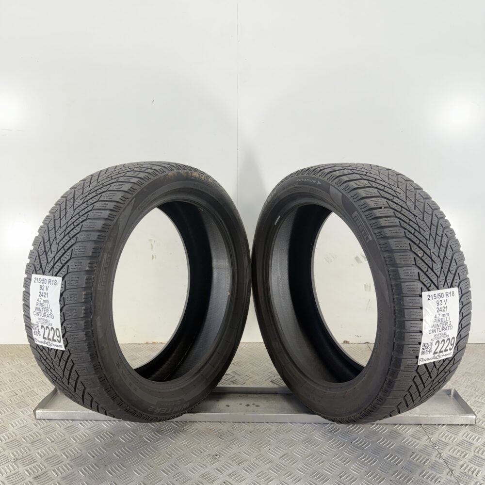 Gomme Usate 215 50 R18 92V Pirelli Winter 2 Cinturato Invernali - immagine 6