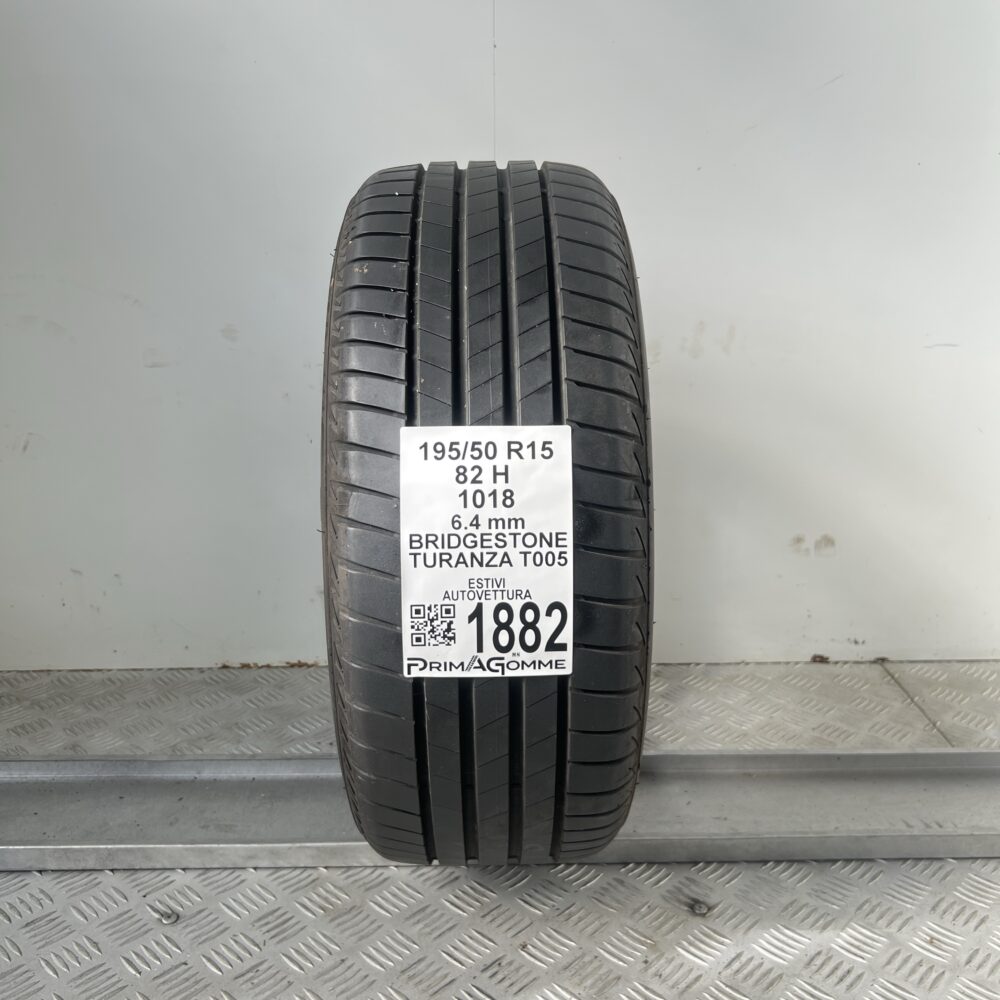 Pneumatico Usato 195 50 R15 82H Bridgestone Turanza T005 91% Estivo