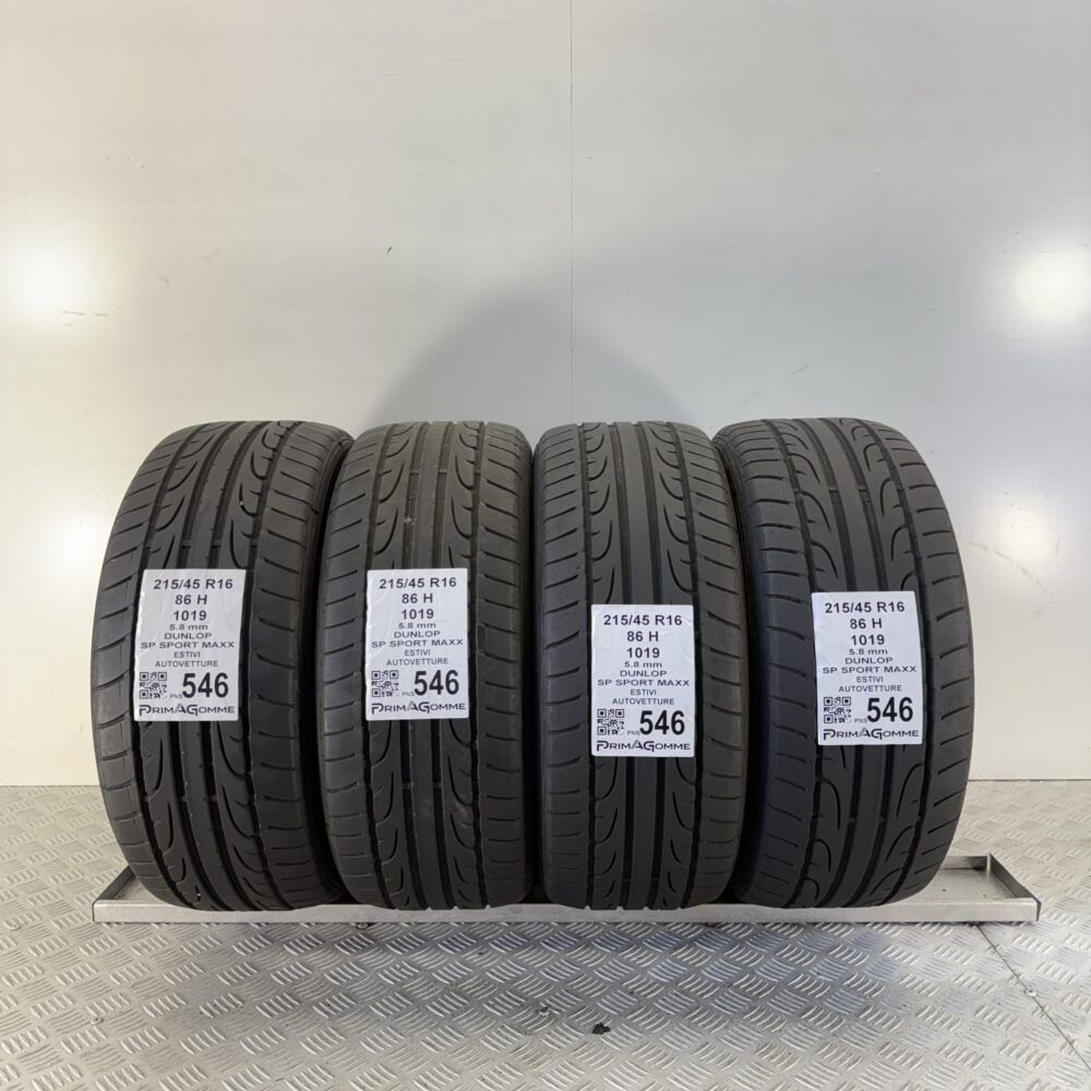 Pneumatici Usati 215 45 R16 86H Dunlop SP Sport Maxx 82% Estive
