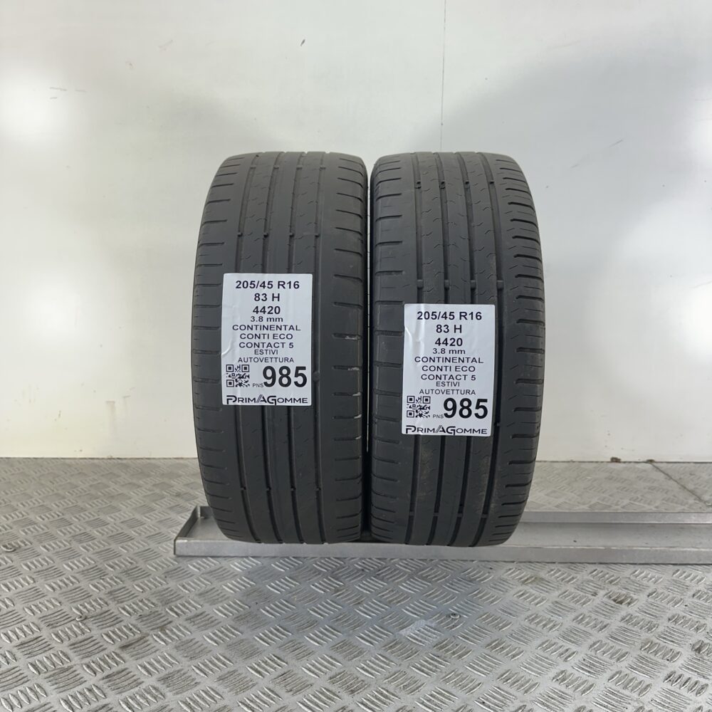 Gomme Usate 205 45 R16 83H Continental Conti Eco Contact 5 Estive