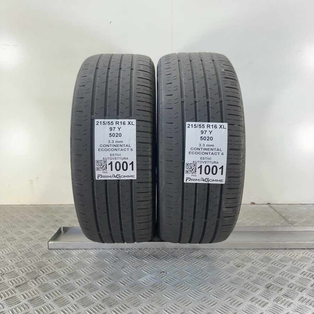 Gomme Usate 215 55 R16 XL 97Y Continental Ecocontact 6 Estive