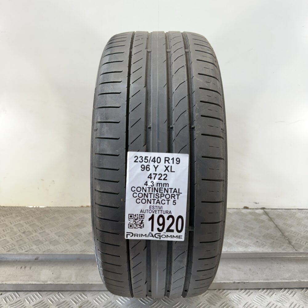 Pneumatico Usato 235 40 R19 XL 96Y Continental ContiSport Contact 5 Estivo