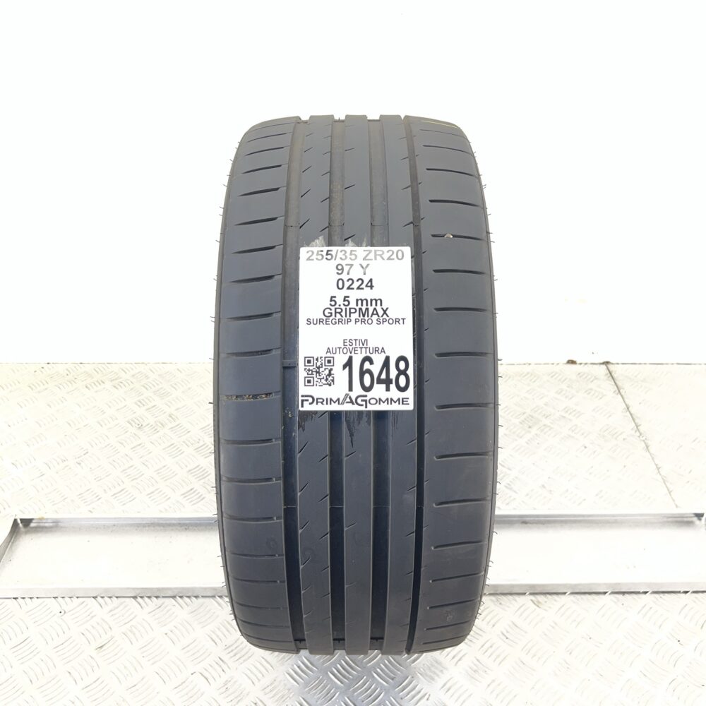 Gomma Usata 255 35 ZR20 97Y Gripmax SureGrip Pro Sport 78% Estiva