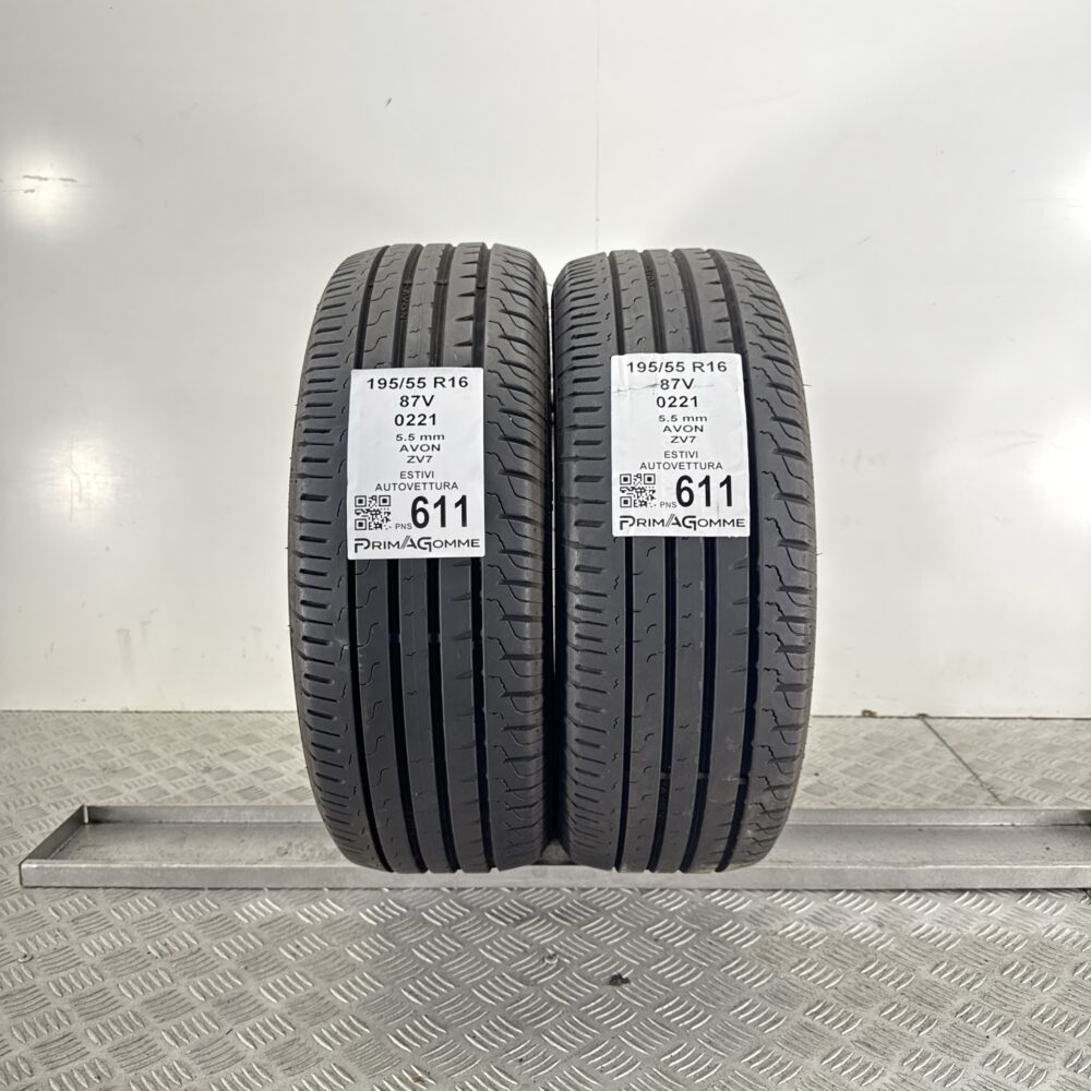 Pneumatici Usati 195 55 R16 87V Avon ZV7 78% Estive