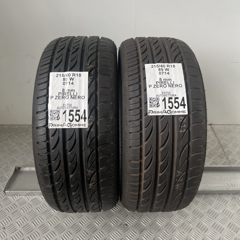 Gomme Usate 215 40 R18 89W Pirelli P Zero Nero 100% Estive
