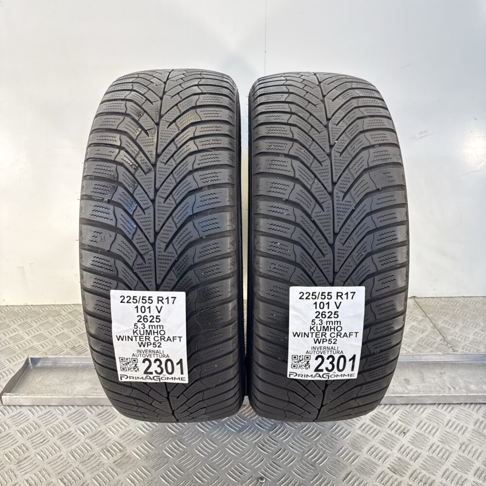 Gomme Usate 225 55 R17 101V Kumho Winter Craft WP52 76% Invernali