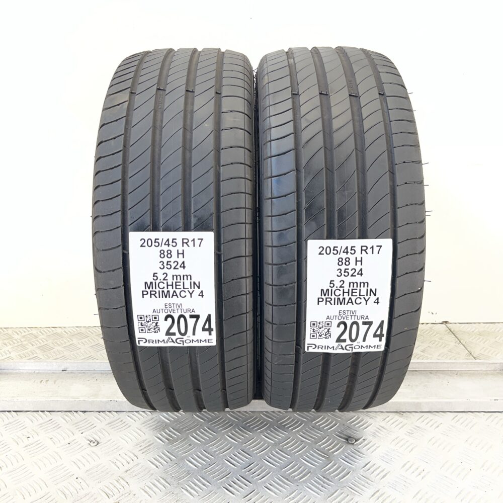 Pneumatici Usati 205 45 R17 88H Michelin Primacy 4 74% Estive