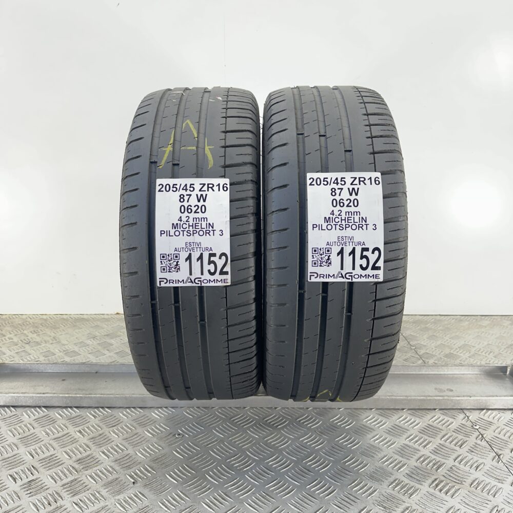 Gomme Usate 205 45 ZR16 87W Michelin PilotSport 3 Estive