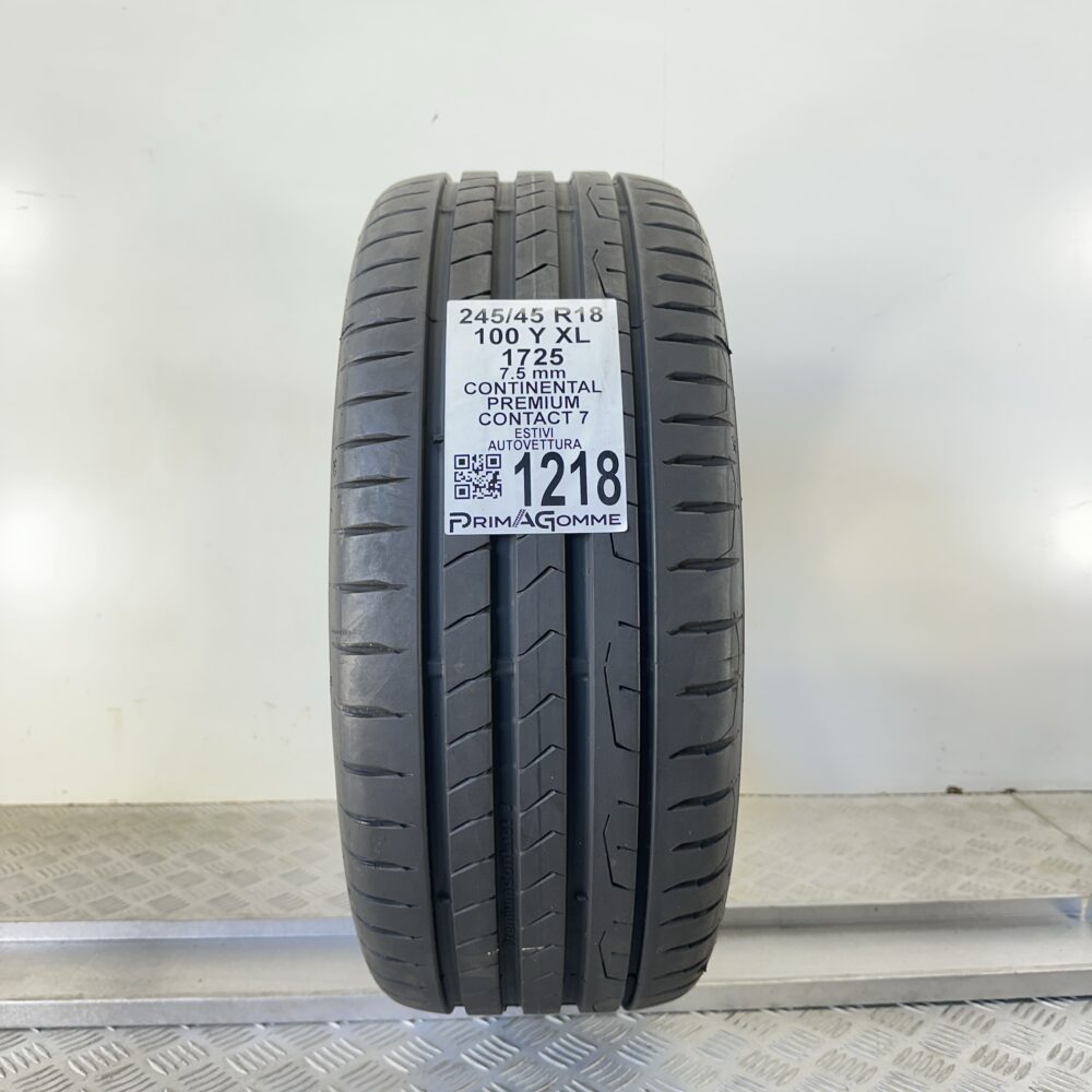 Pneumatico Usato 245 45 R18 XL 100Y Continental Premium Contact 7 100% Estivo