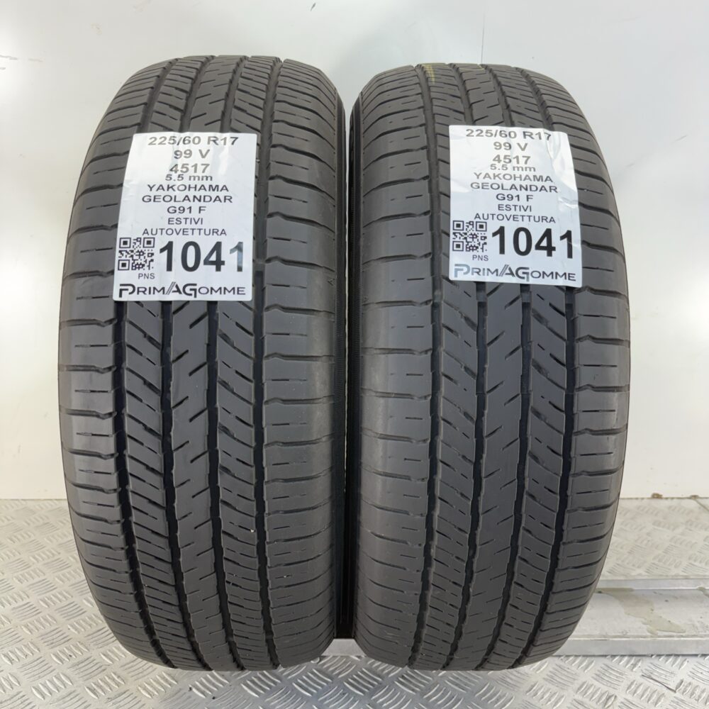 Pneumatici Usati 225 60 R17 99V Yokohama Geolandar G91 F 78% Estive