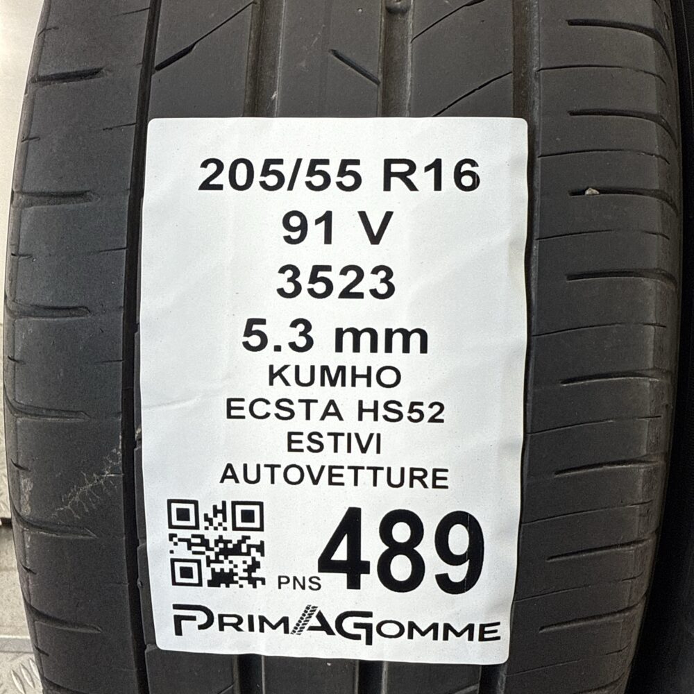 Pneumatici Usati 205 55 R16 91V Kumho ECSTA HS52 77% Estive - immagine 3