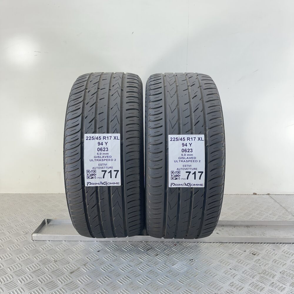 Pneumatici Usati 225 45 R17 XL 94Y Gislaved Ultraspeed 2 71% Estive