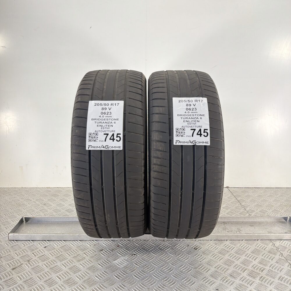 Pneumatici Usati 205 50 R17 89V Bridgestone Turanza 6 Estive