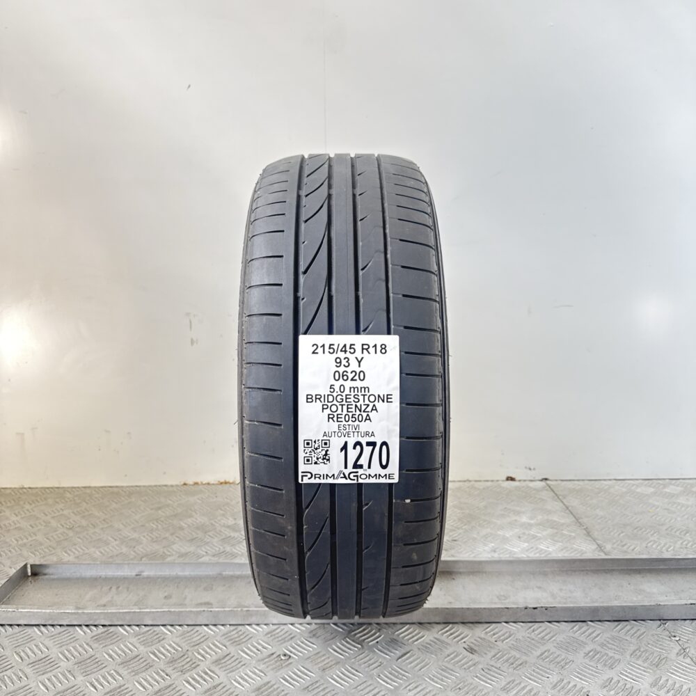 Pneumatico Usato 215 45 R18 93Y Bridgestone Potenza RE050A 71% Estivo