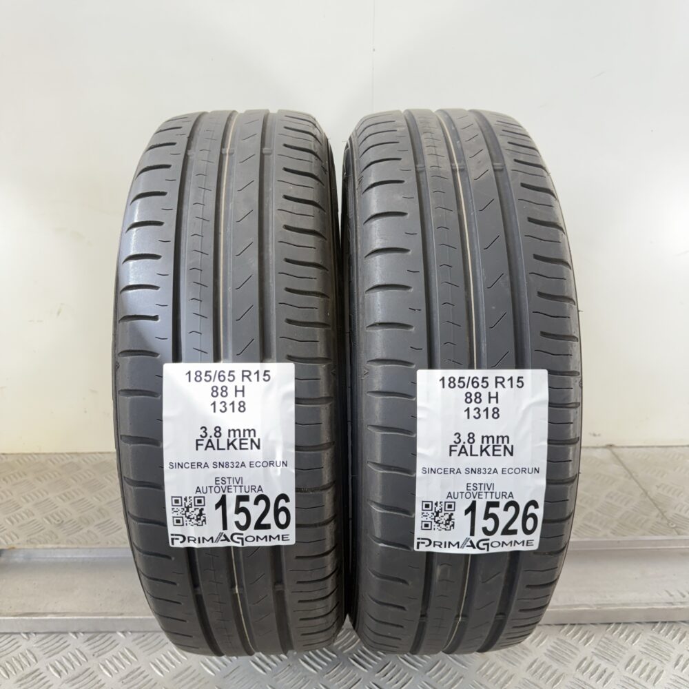 Gomme Usate 185 65 R15 88H Falken Sincera SN832A Ecorun Estive