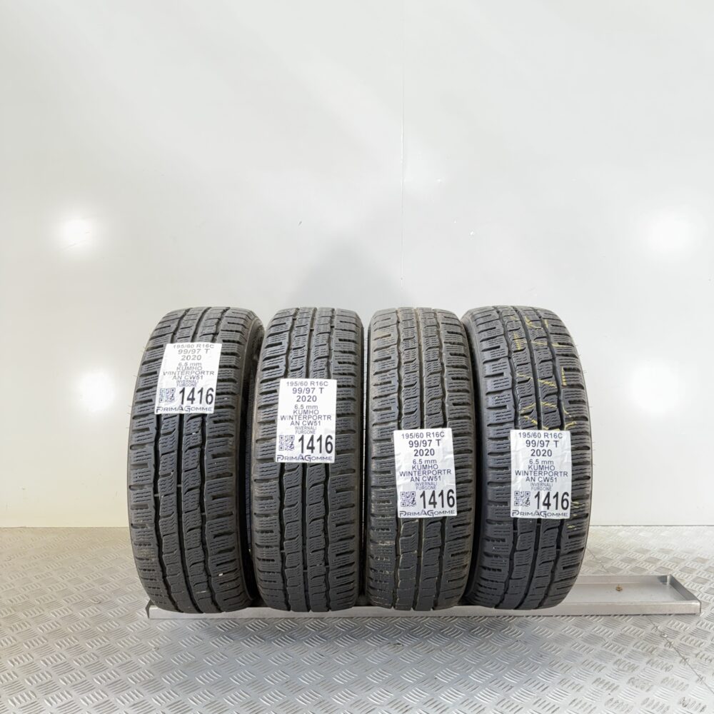 Gomme Usate 195 60 R16C 99 97T Kumho Winterportran CW51 88% Invernali