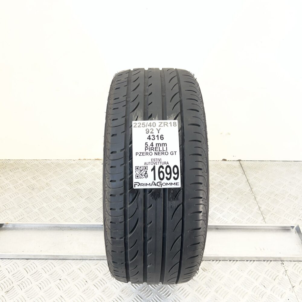 Pneumatico Usato 225 40 ZR18 92Y Pirelli Pzero Nero GT 77% Estivo