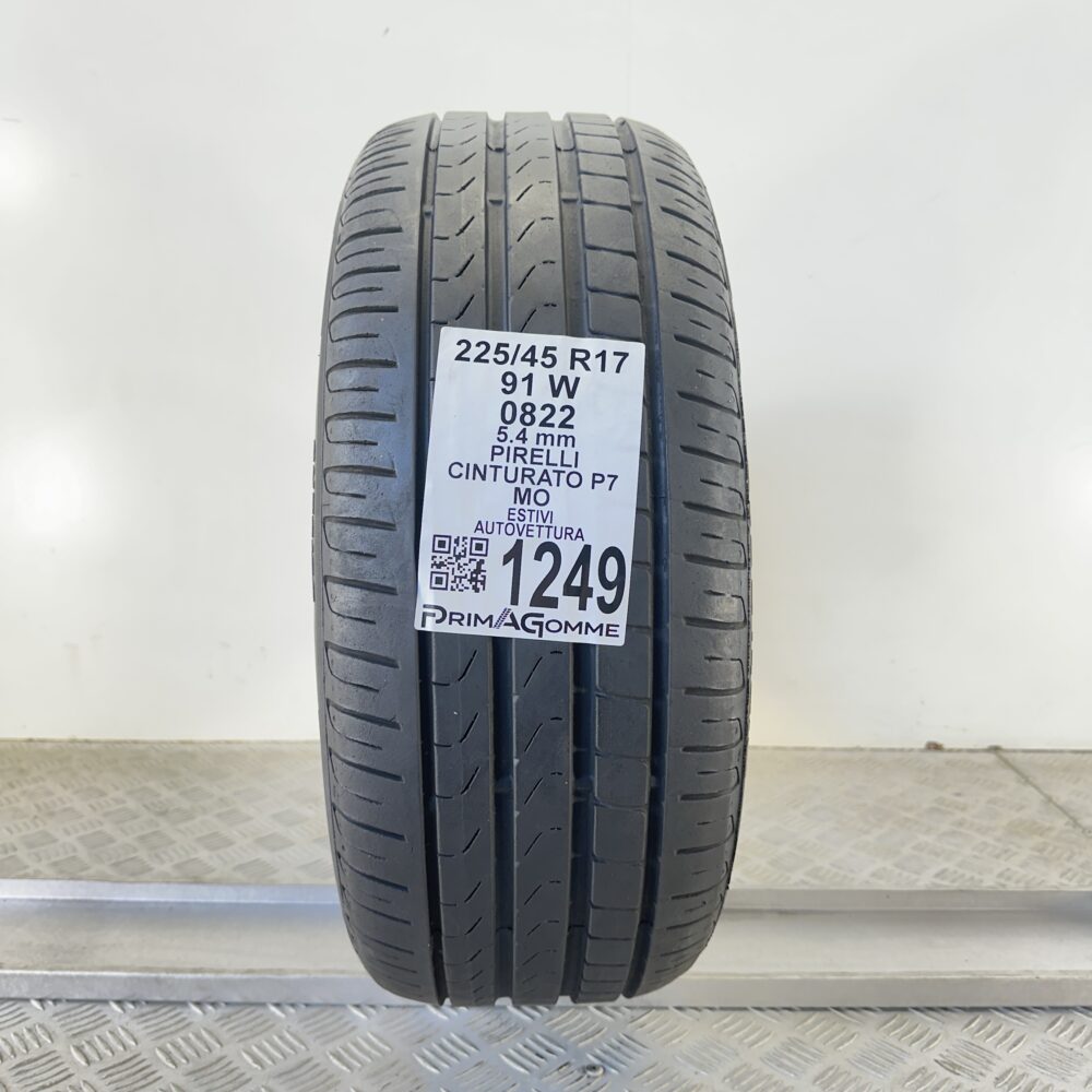 Pneumatico Usato 225 45 R17 91W Pirelli Cinturato P7 MO 77% Estivo