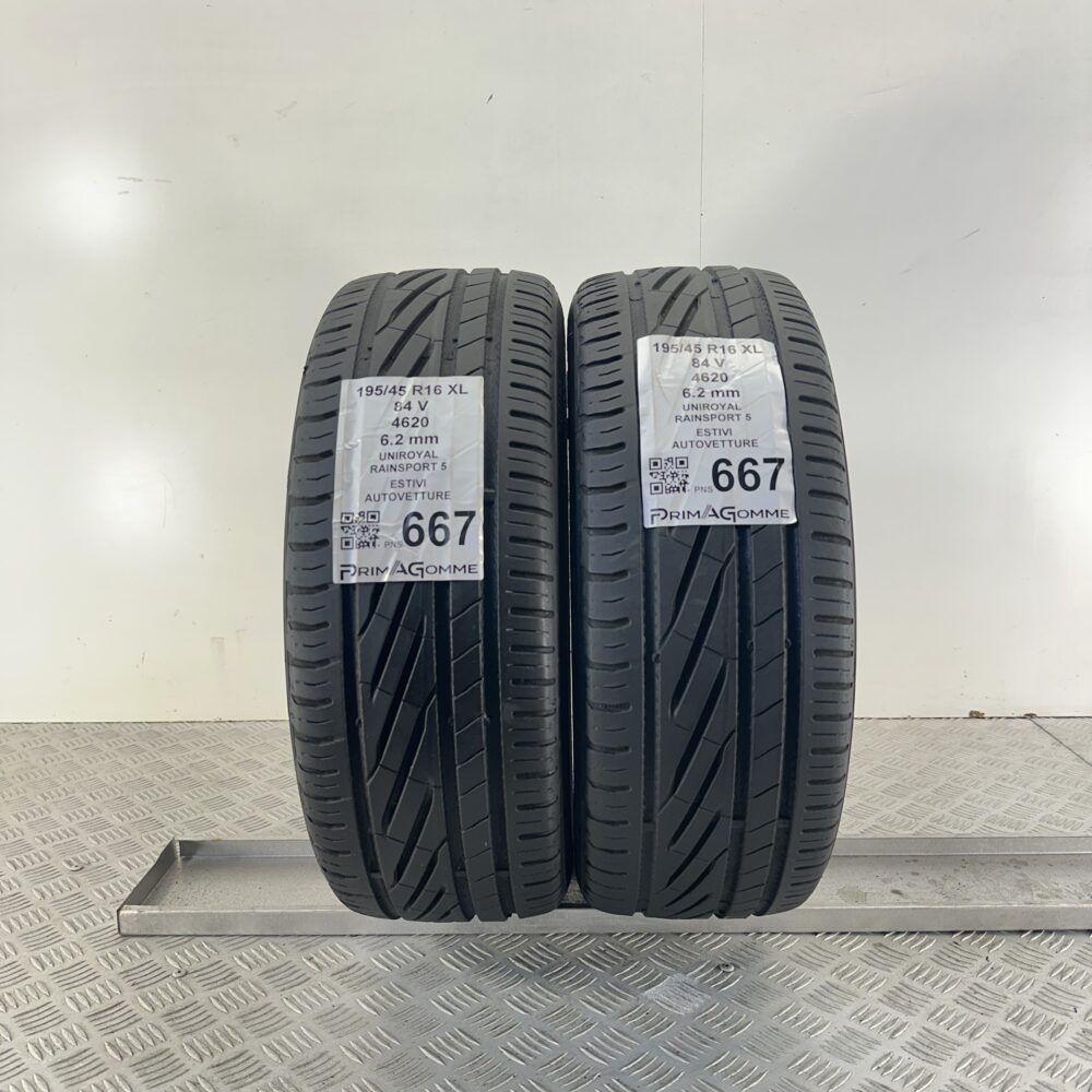Pneumatici Usati 195 45 R16 XL 84V Uniroyal Rainsport 5 90% Estive