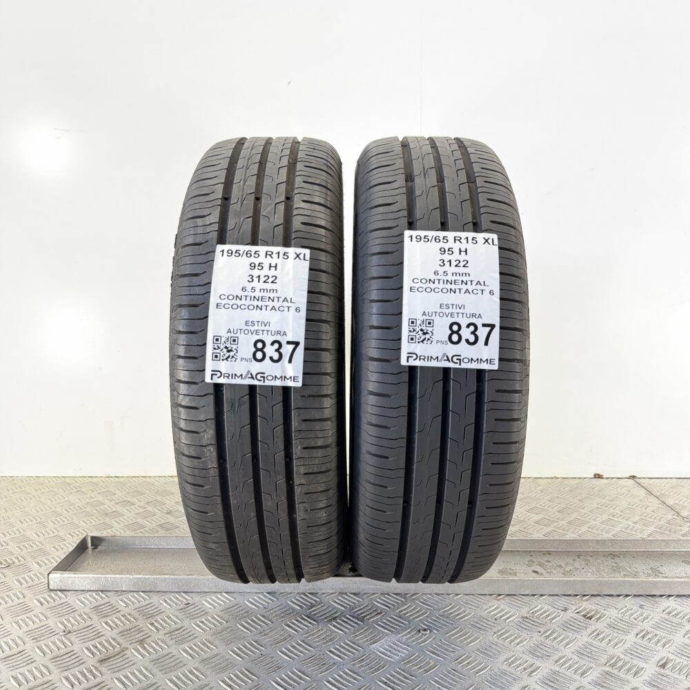 Pneumatici Usati 195 65 R15 XL 95H Continental Ecocontact 6 93% Estive