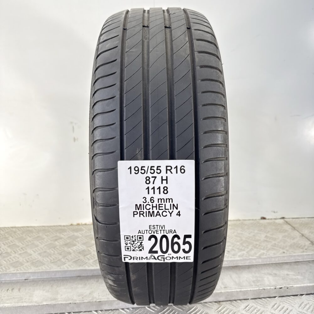Pneumatico Usato 195 55 R16 87H Michelin Primacy 4 Estivo