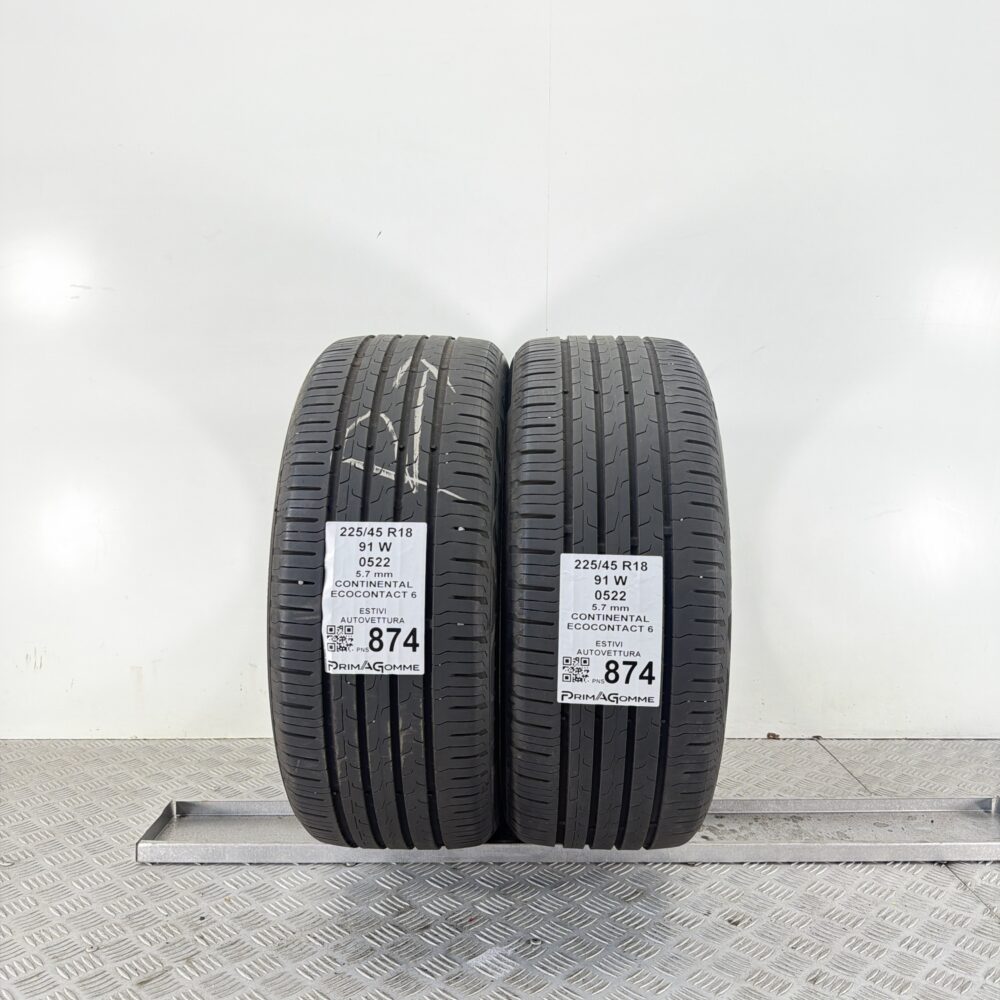Gomme Usate 225 45 R18 91W Continental Ecocontact 6 81% Estive