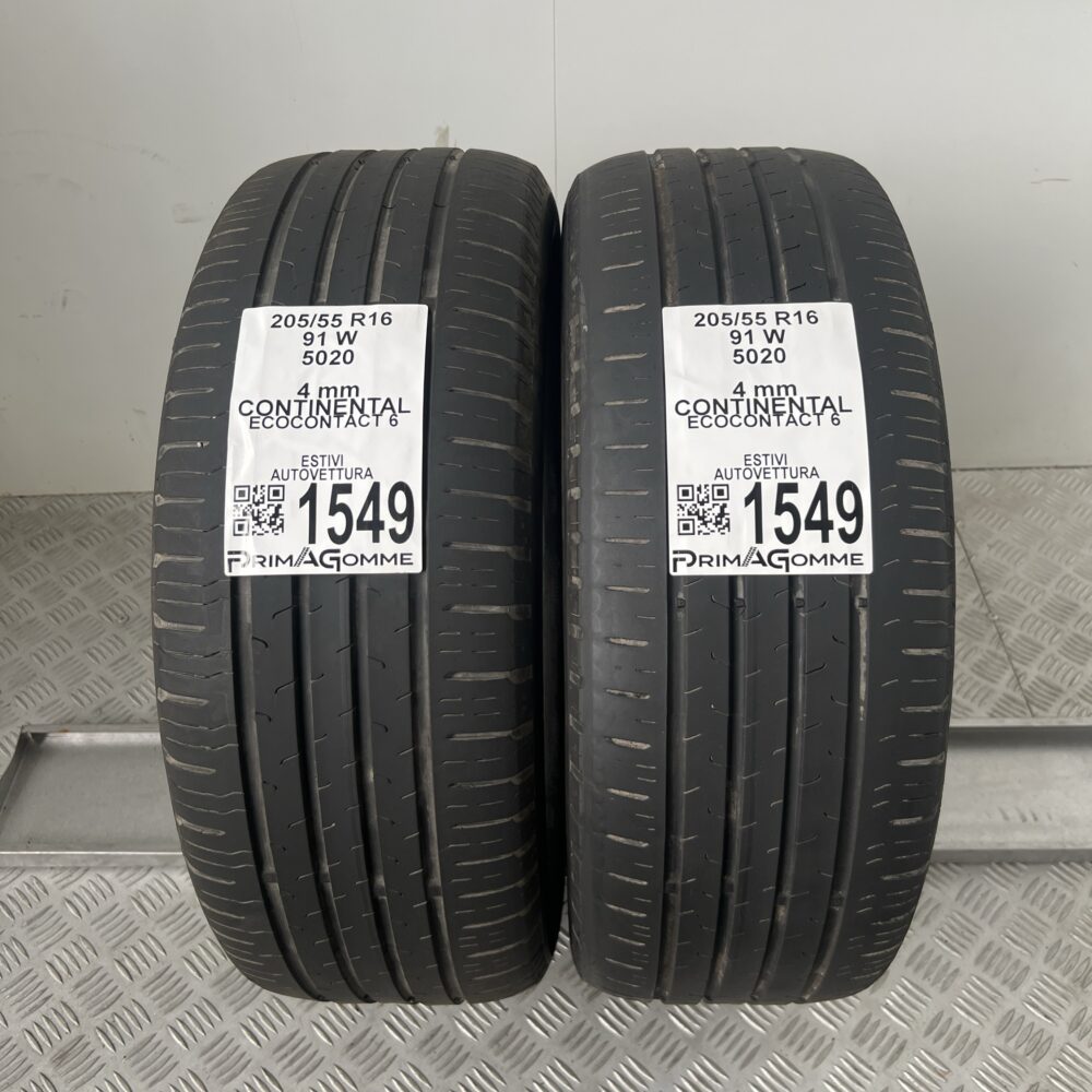 Gomme Usate 205 55 R16 91W Continental Ecocontact 6 Estive