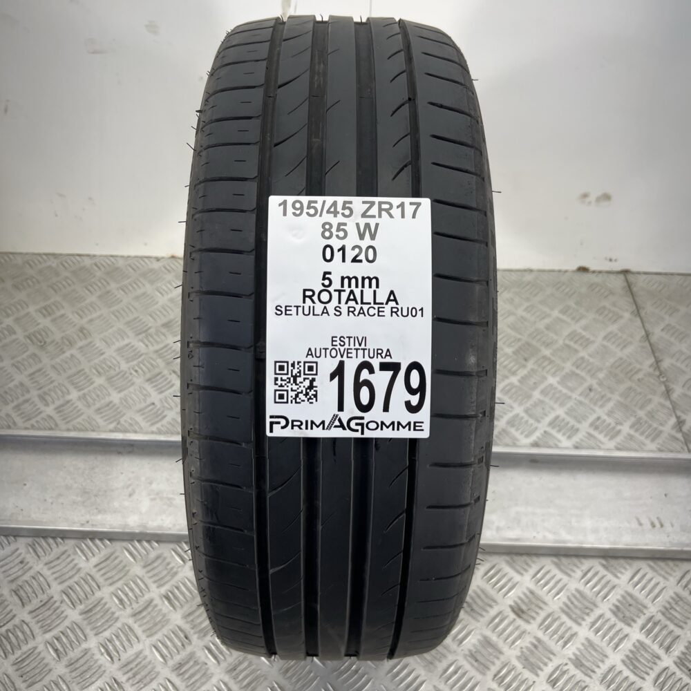 Pneumatico Usato 195 45 ZR17 85W Rotalla Setula S Race RU01 71% Estivo