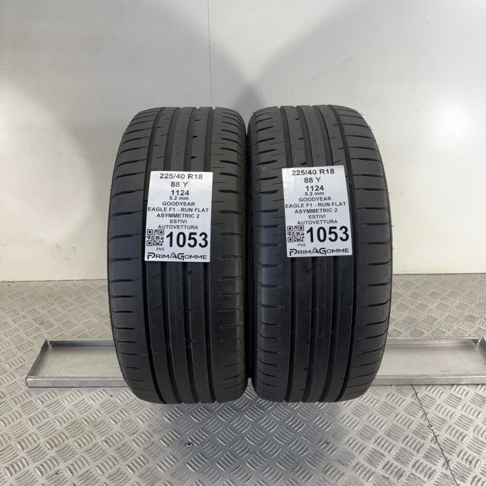Gomme Usate 225 40 R18 88Y Goodyear Eagle F1 Asymmetric 2 RUNFLAT 74% Estive