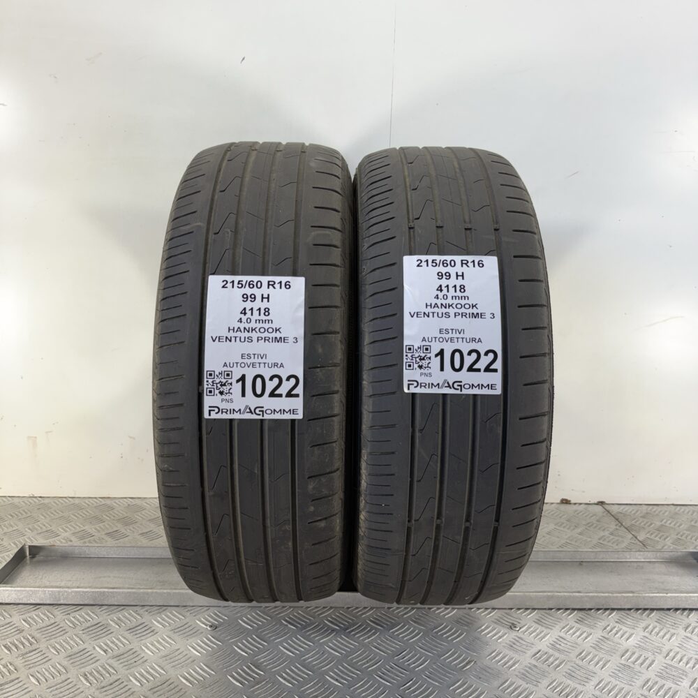 Gomme Usate 215 60 R16 99H Hankook Ventus Prime 3 Estive